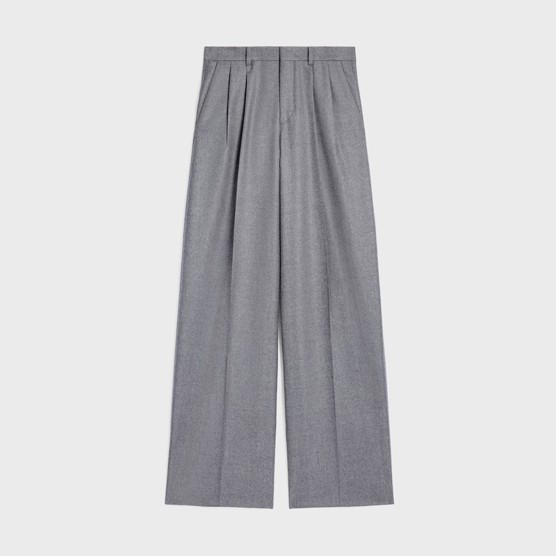 pleated trousers in cashmere flannel