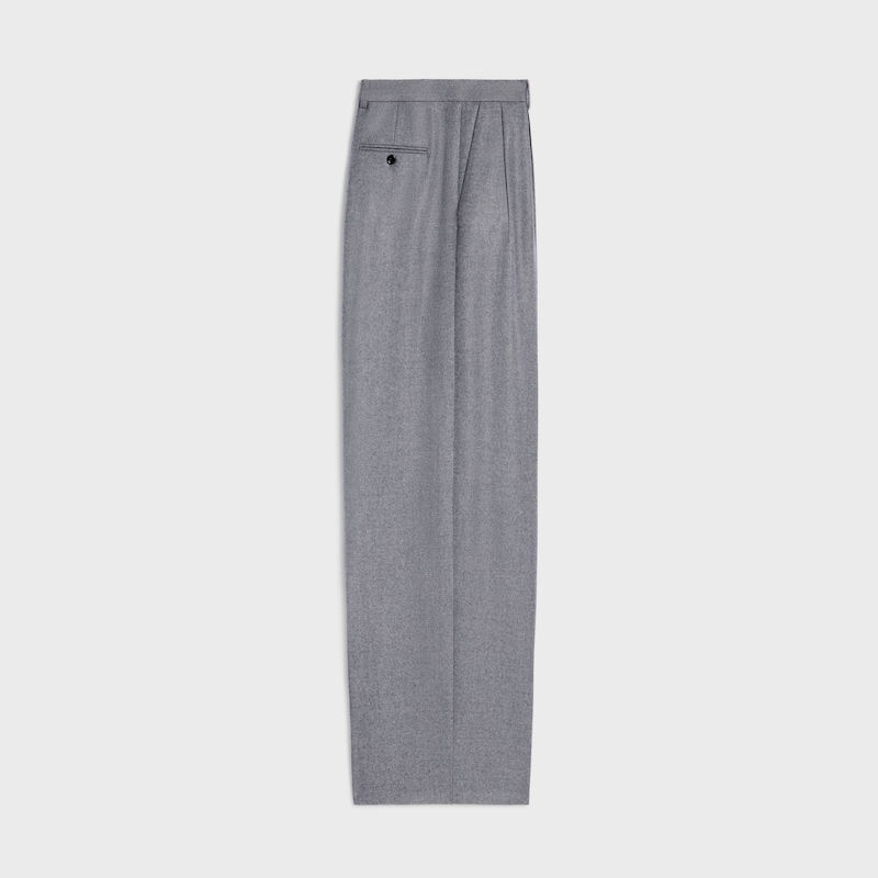 pleated trousers in cashmere flannel