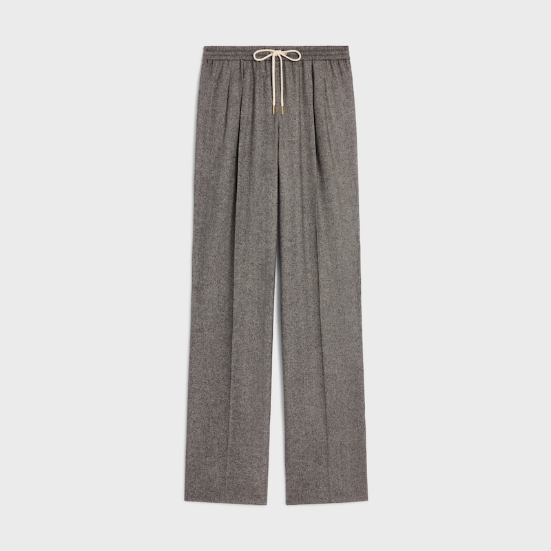 drawstring trousers in cashmere flannel