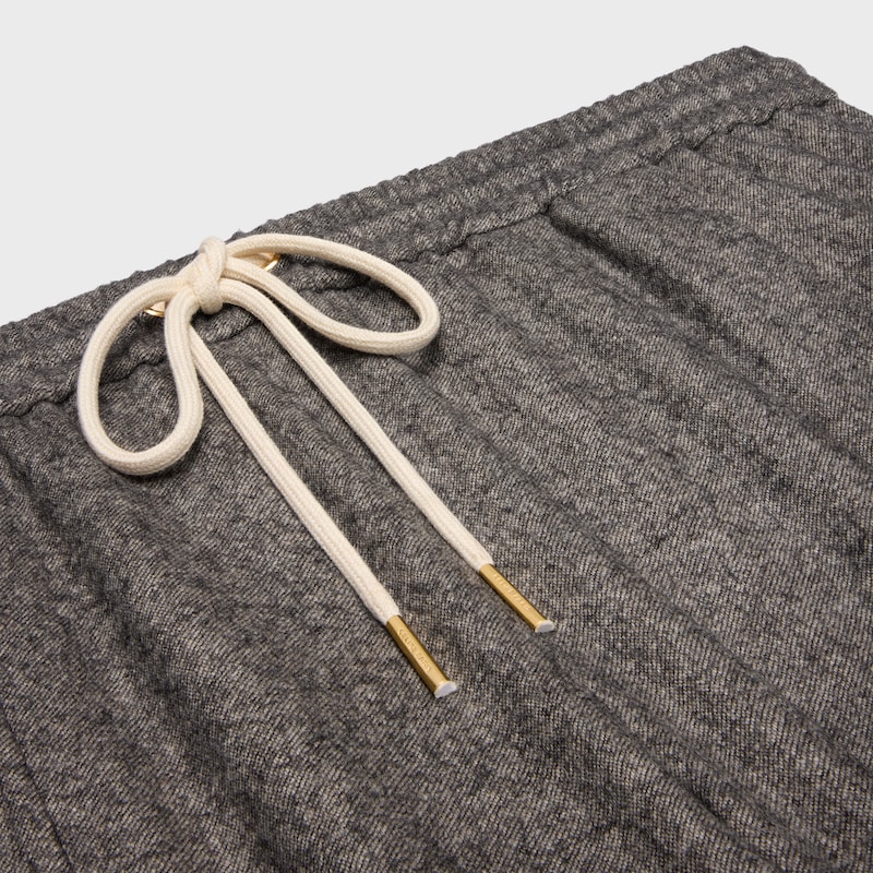 drawstring trousers in cashmere flannel