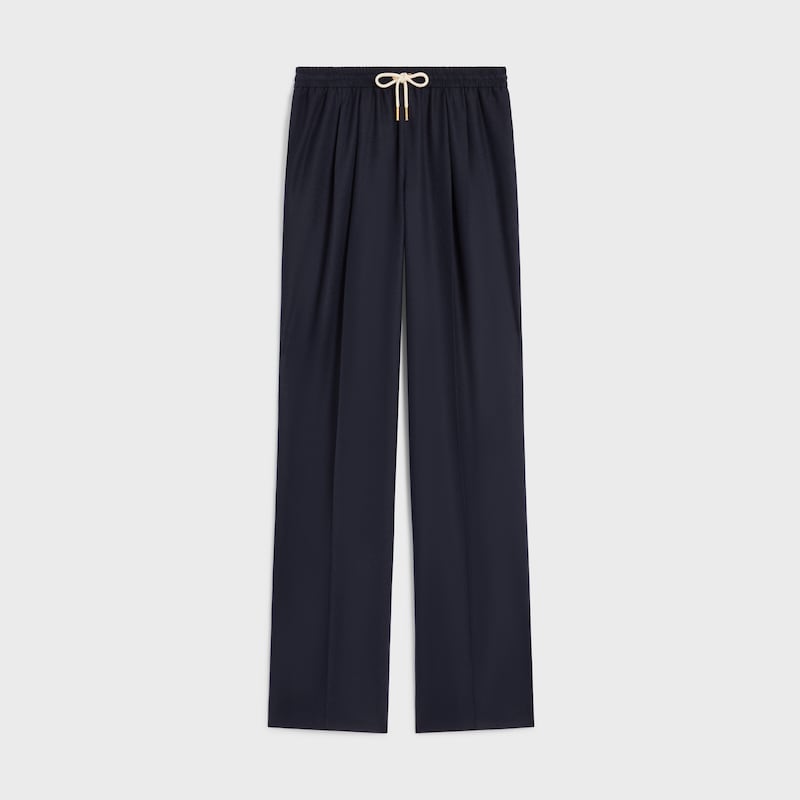 drawstring trousers in cashmere flannel