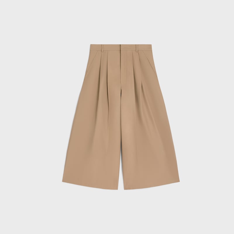 montauk cropped trousers in cotton and wool gabardine