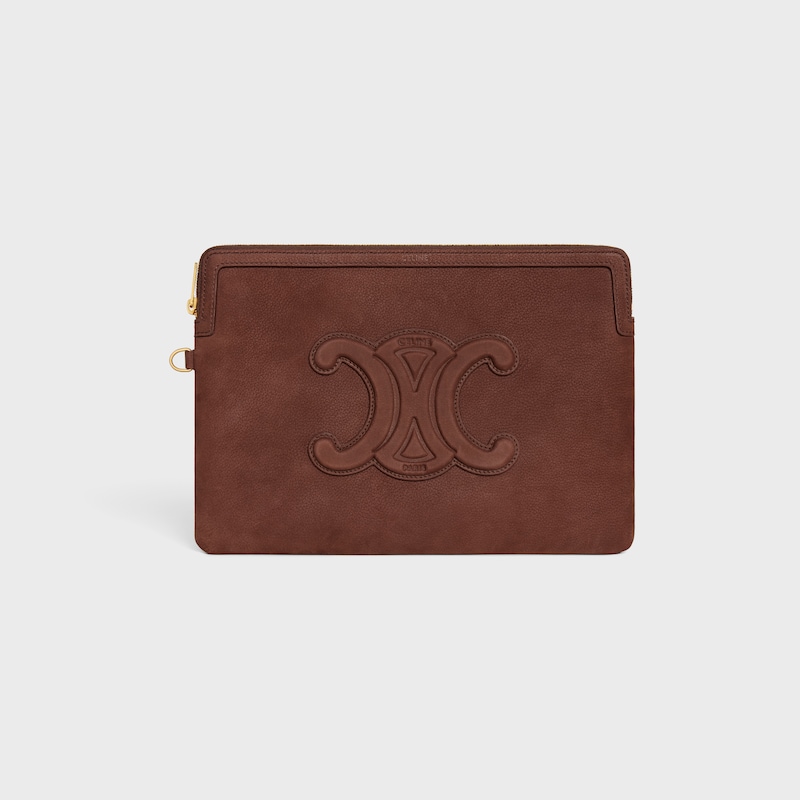small pouch with strap cuir triomphe in grained calfskin