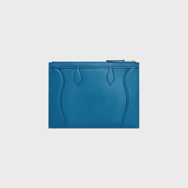 medium pouch in glossy calfskin