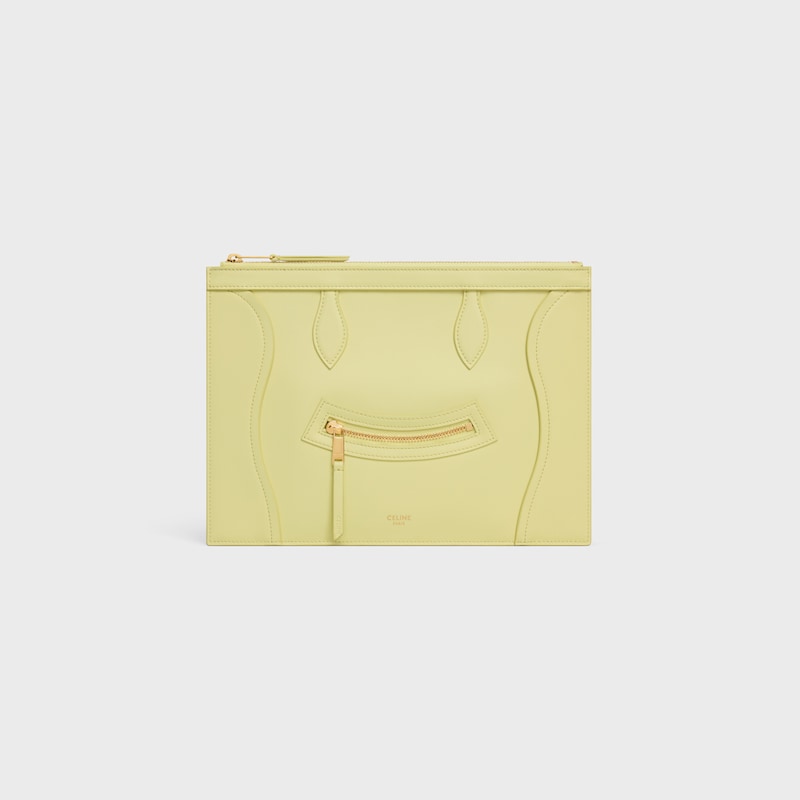 medium pouch in glossy calfskin