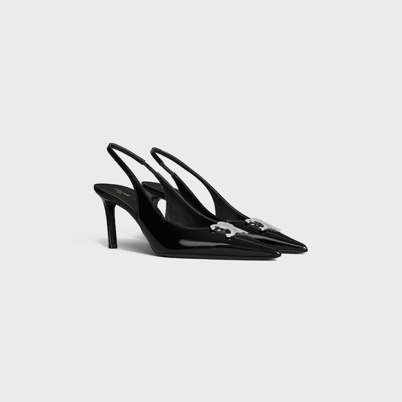 celine alma triomphe slingback in glossy calfskin