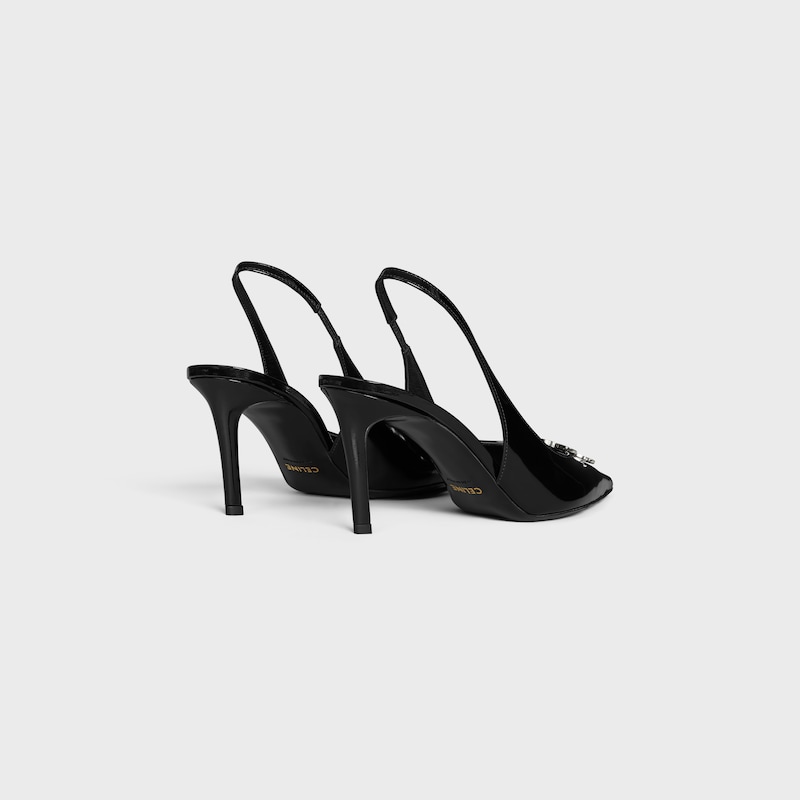 celine alma triomphe slingback in glossy calfskin