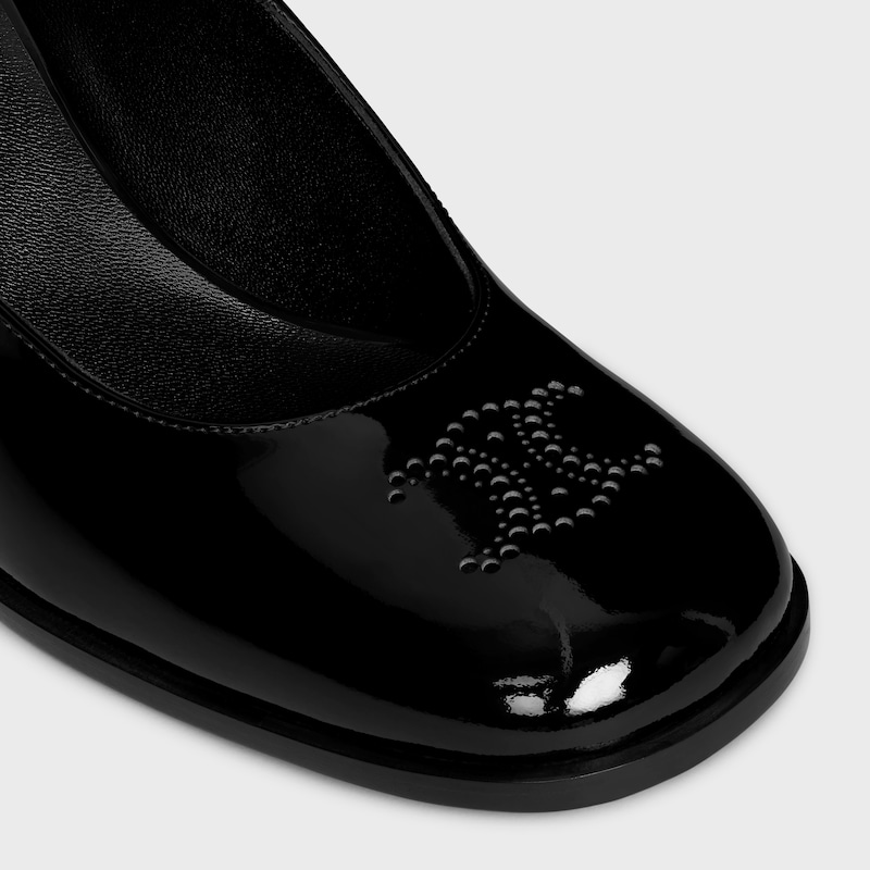 celine lily perforated triomphe babies in patent calfskin