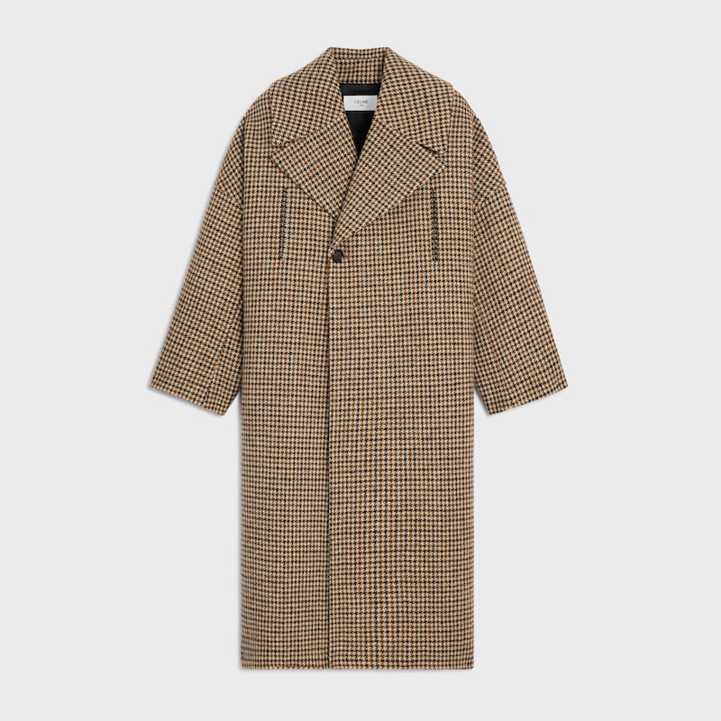 coat in houndstooth wool