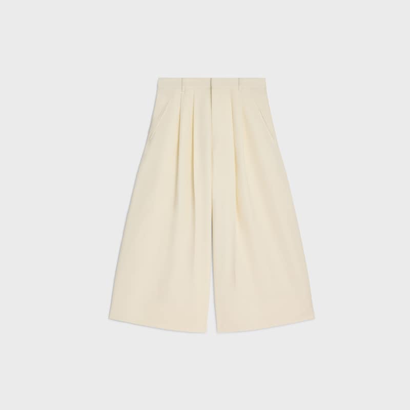montauk cropped trousers in diagonal wool