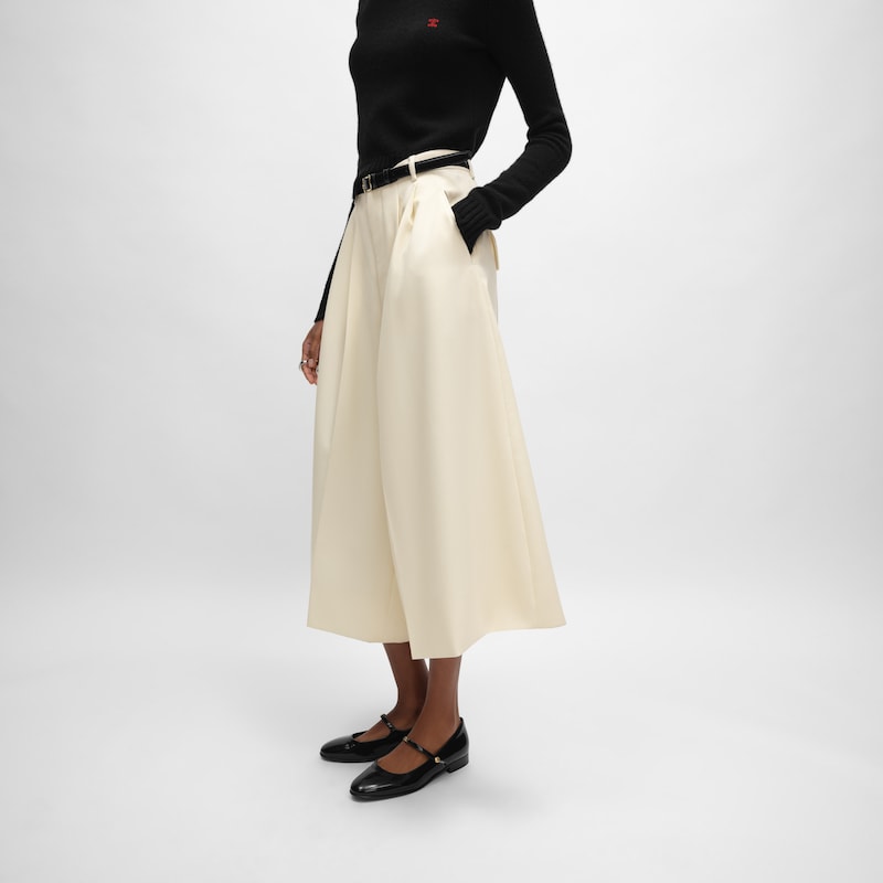 montauk cropped trousers in diagonal wool