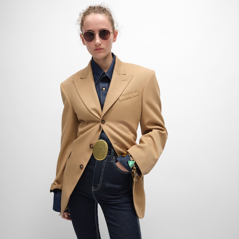 colonne jacket in diagonal wool