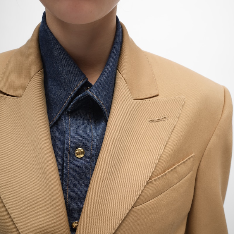 colonne jacket in diagonal wool