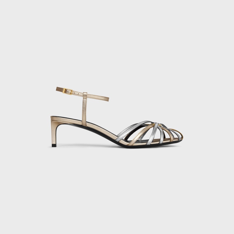 celine triomphe sandal in laminated calfskin