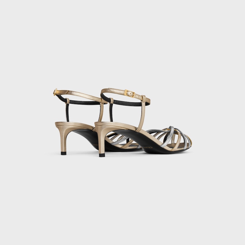 celine triomphe sandal in laminated calfskin
