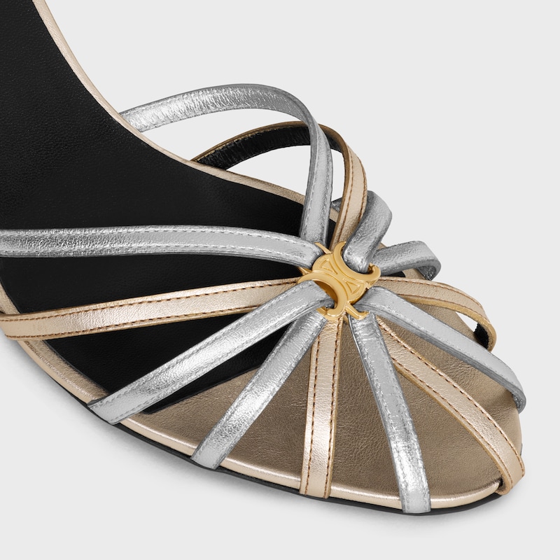 celine triomphe sandal in laminated calfskin
