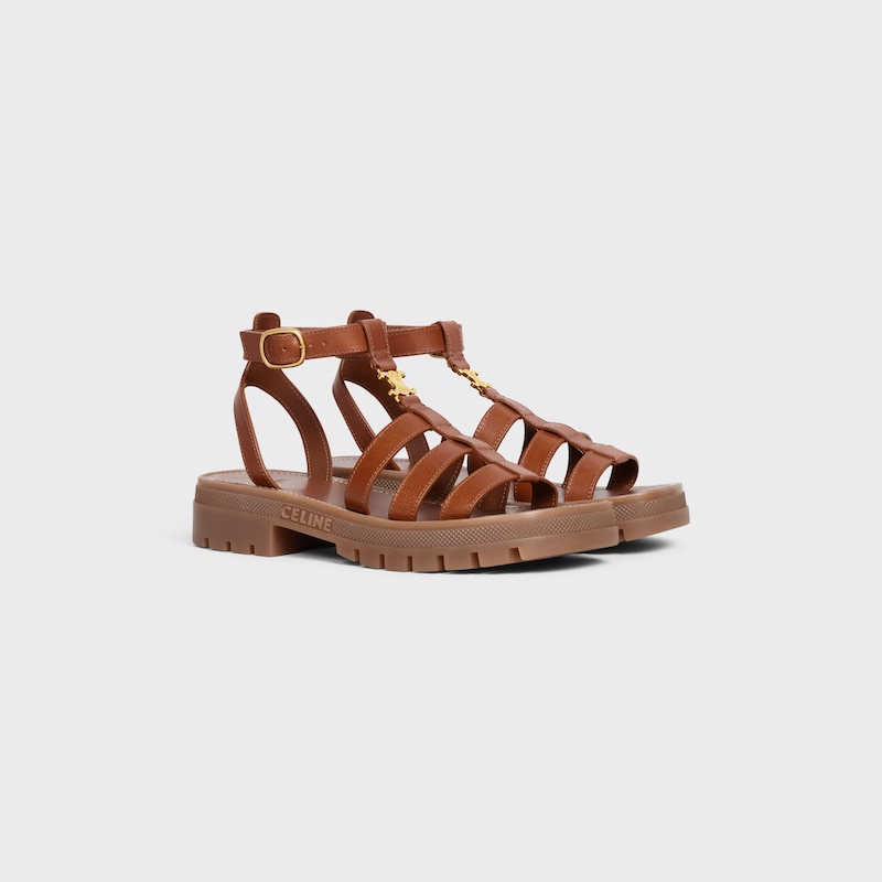 celine clea triomphe gladiator sandal in calfskin - vegetal tanning
