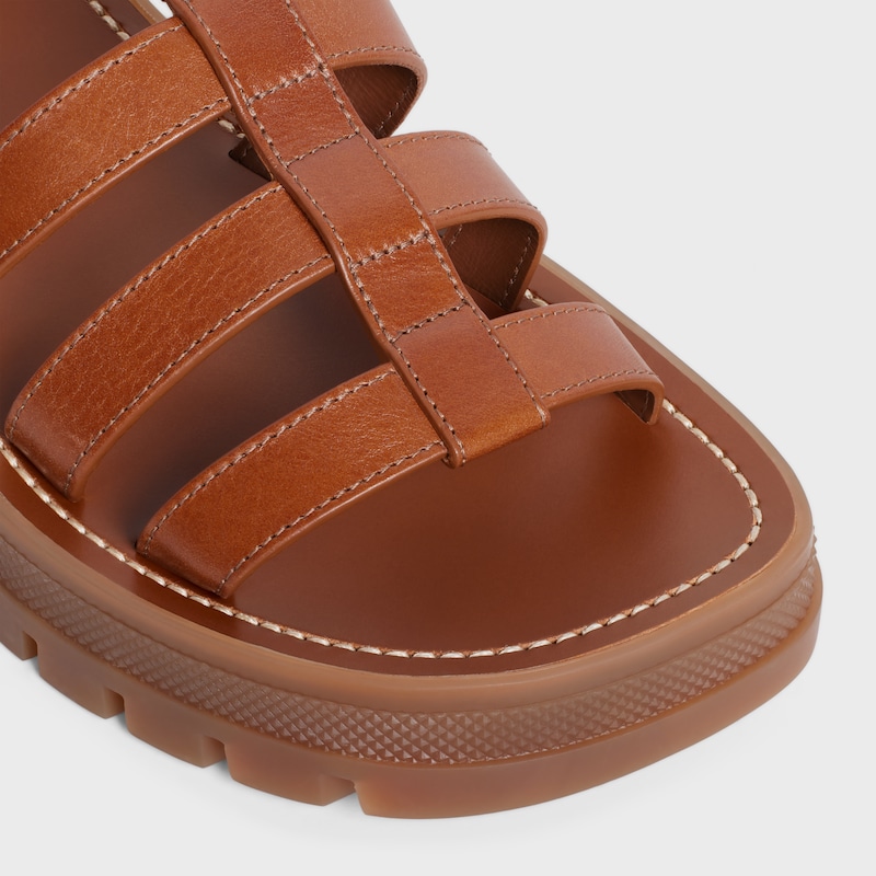 celine clea triomphe gladiator sandal in calfskin - vegetal tanning