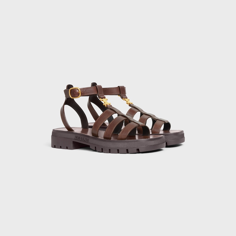 celine - clea triomphe gladiator sandal in calfskin - vegetal tanning