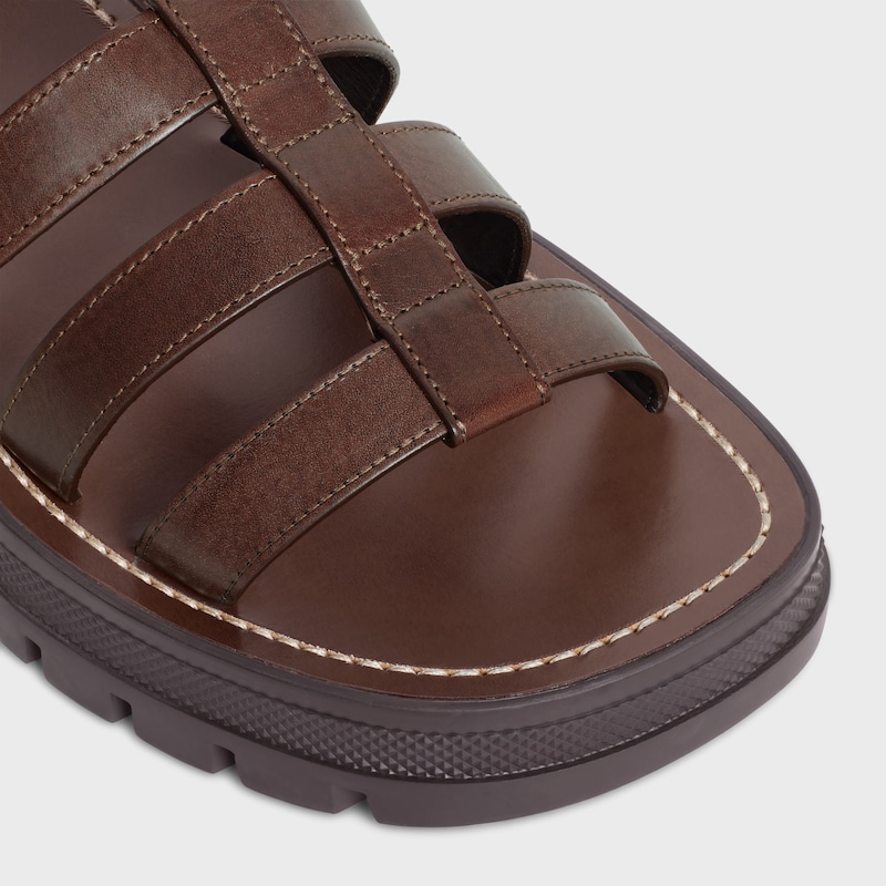 celine - clea triomphe gladiator sandal in calfskin - vegetal tanning