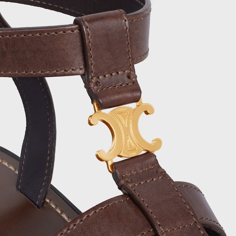 celine - clea triomphe gladiator sandal in calfskin - vegetal tanning