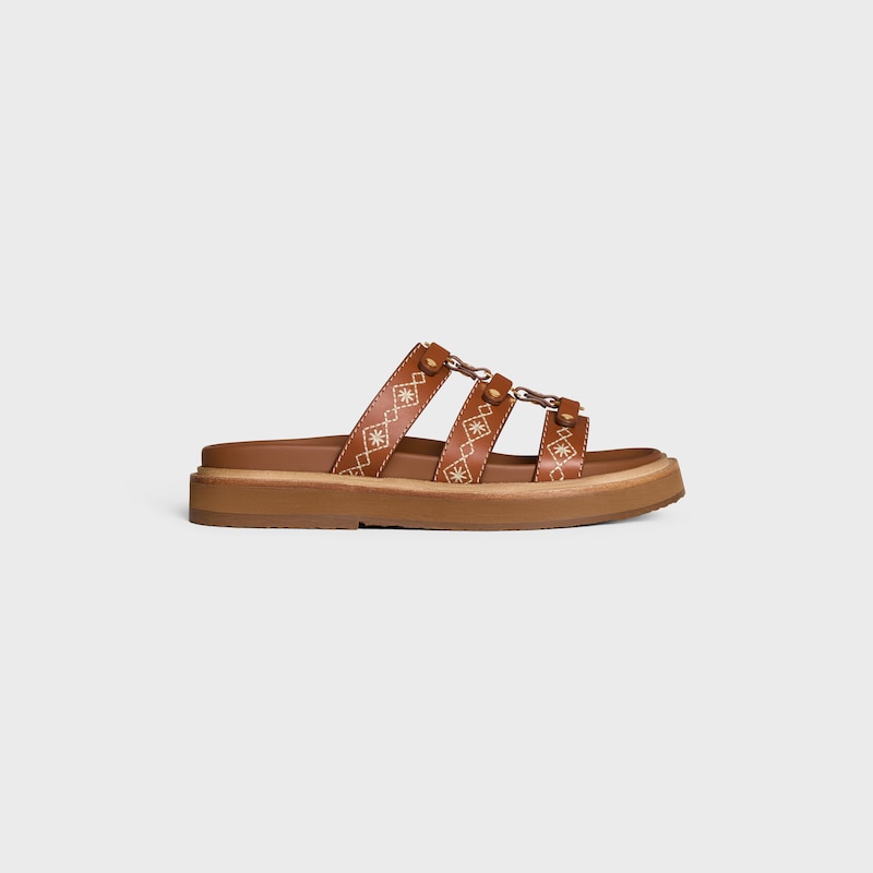 celine - tippi slide in embroidered calfskin