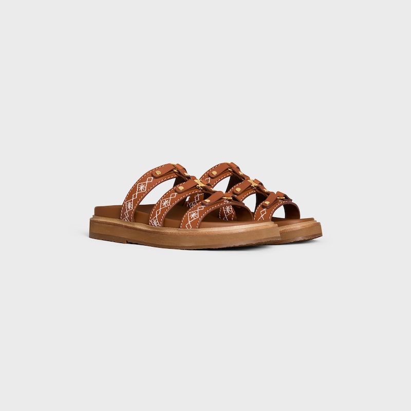 celine - tippi slide in embroidered calfskin