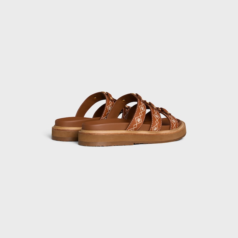 celine - tippi slide in embroidered calfskin