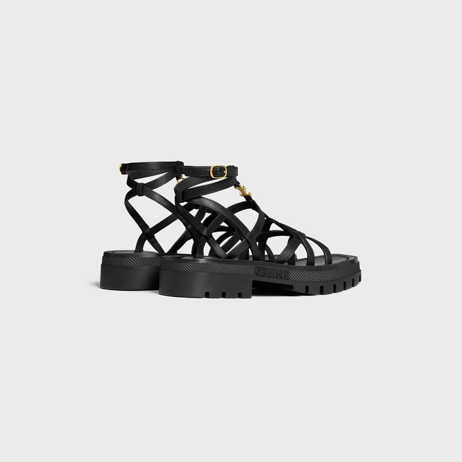celine - clea triomphe strappy sandal in calfskin - vegetal tanning