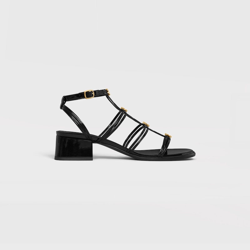 celine clemence multi triomphe sandal in glossy calfskin
