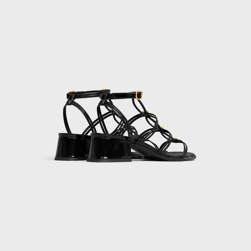 celine clemence multi triomphe sandal in glossy calfskin