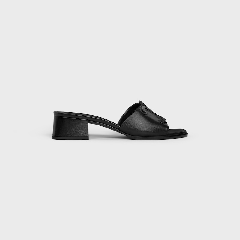 celine clemence mule in lambskin and patent calfskin