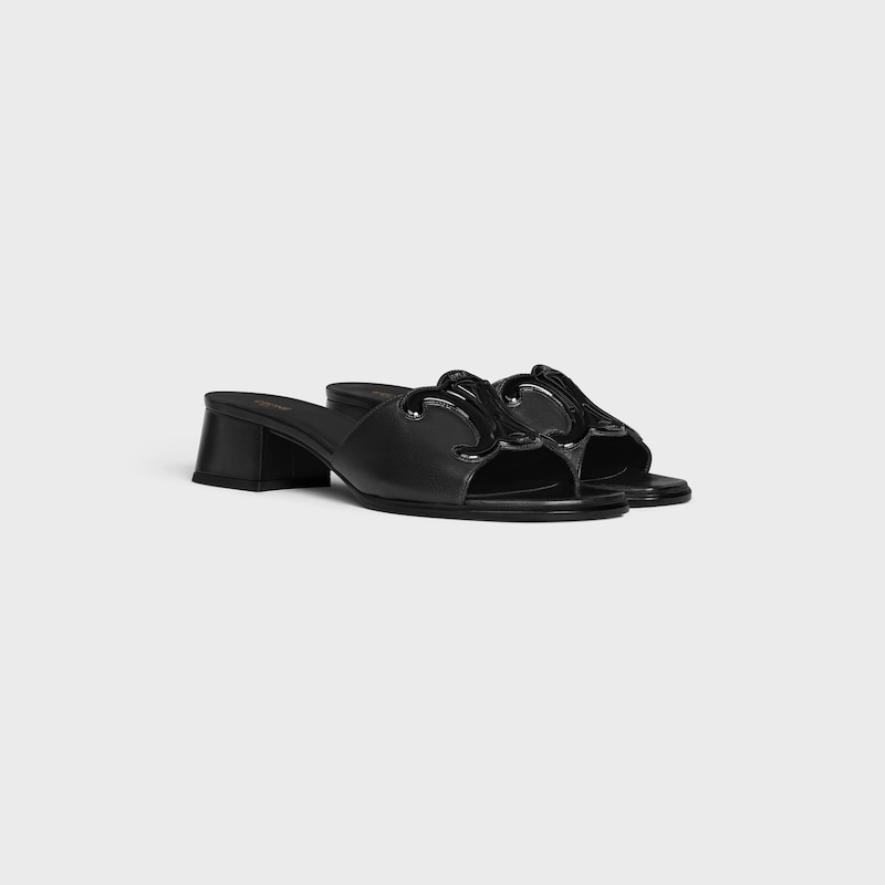 celine clemence mule in lambskin and patent calfskin