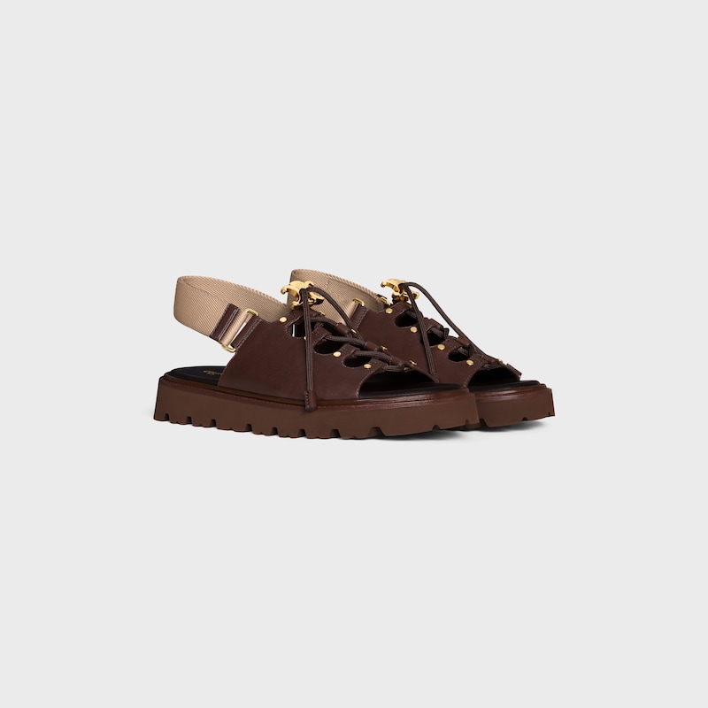 celine billie chunky sandale in calfskin and textile