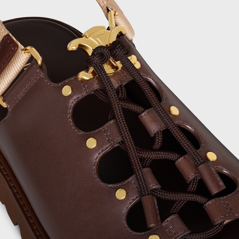 celine billie chunky sandale in calfskin and textile