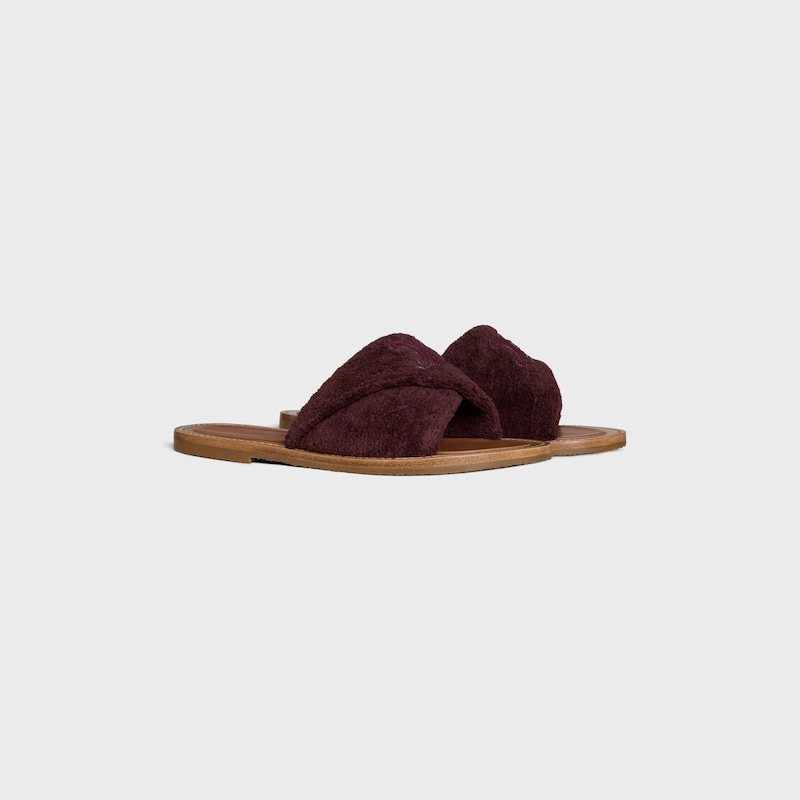 celine lympia twisted sandal in sponge fabric