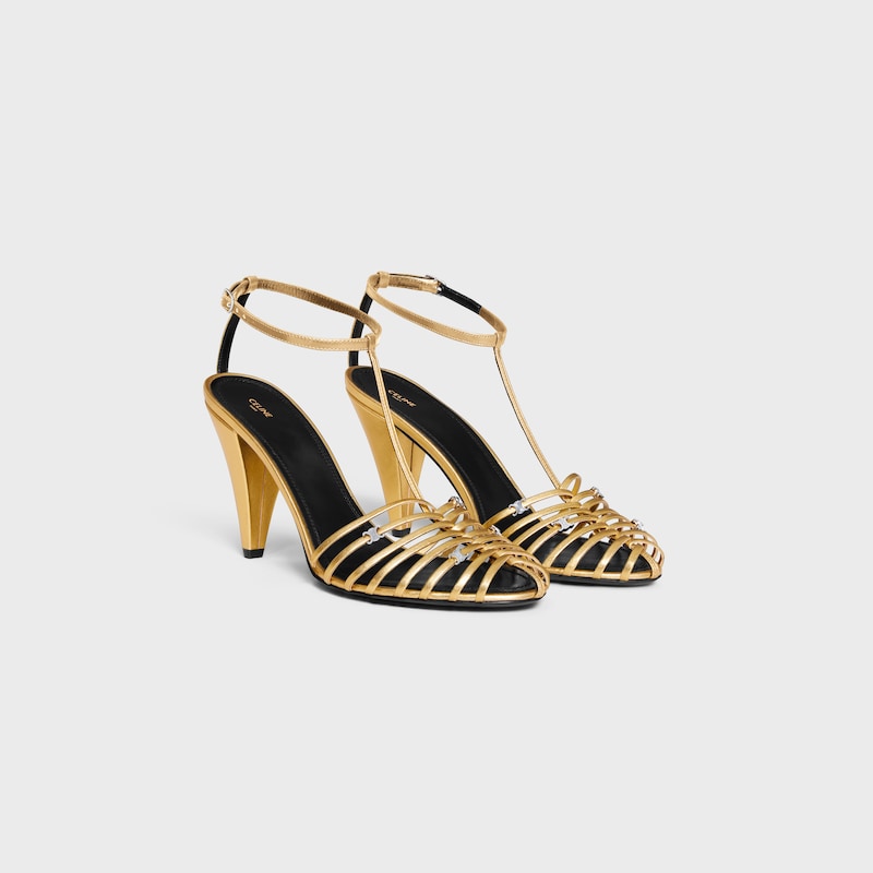 celine cage - strappy sandal in laminated lambskin
