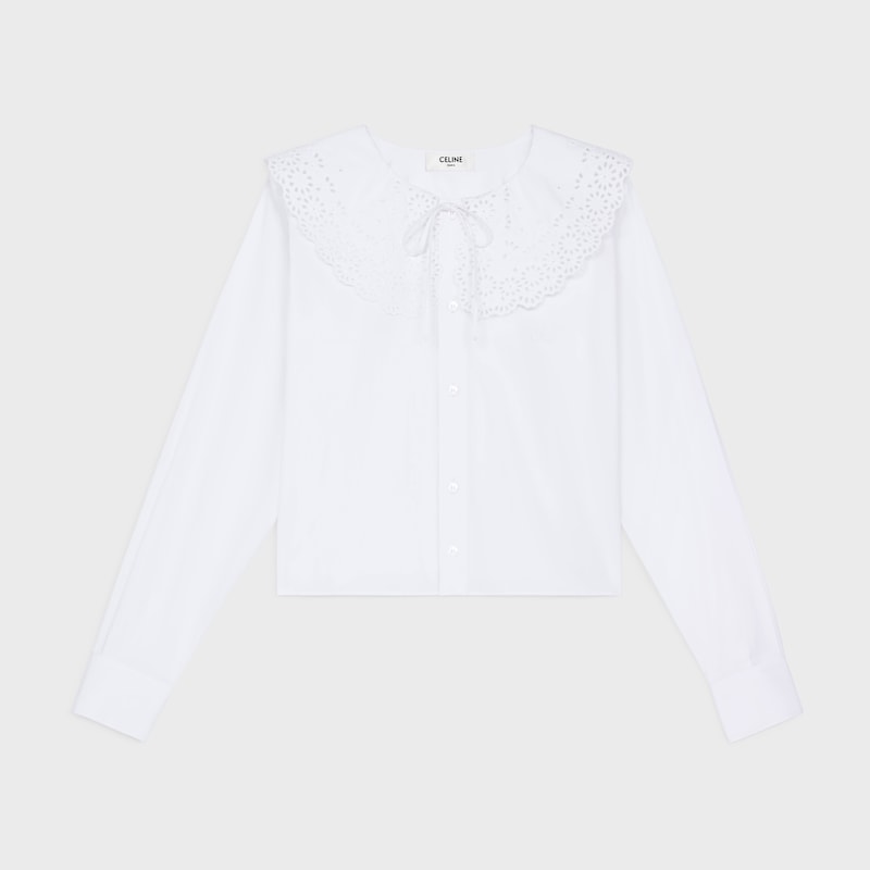 cropped romy shirt in cotton poplin