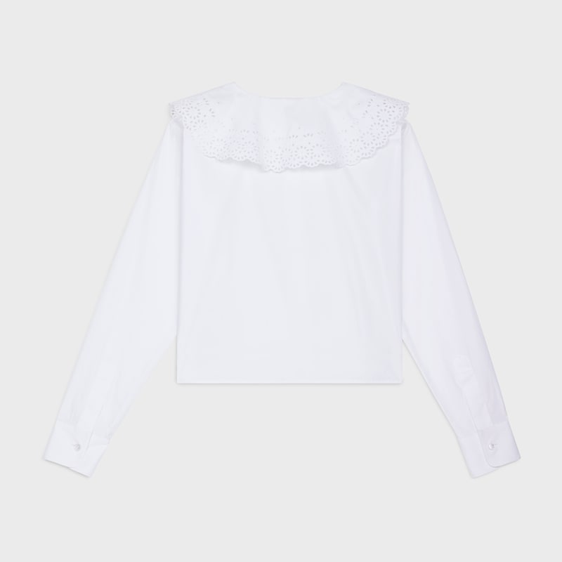 cropped romy shirt in cotton poplin