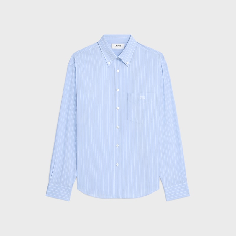 relaxed shirt in striped cotton poplin