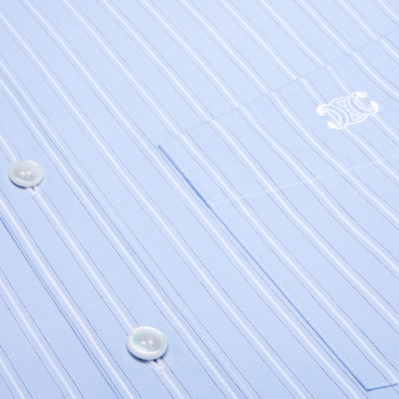 relaxed shirt in striped cotton poplin