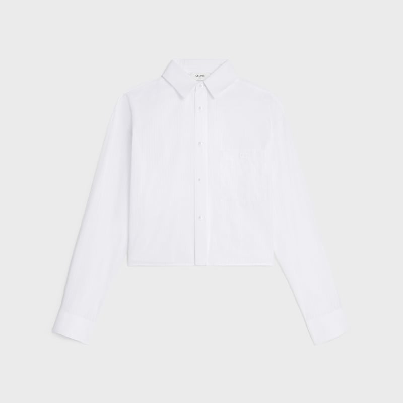 cropped shirt in striped cotton