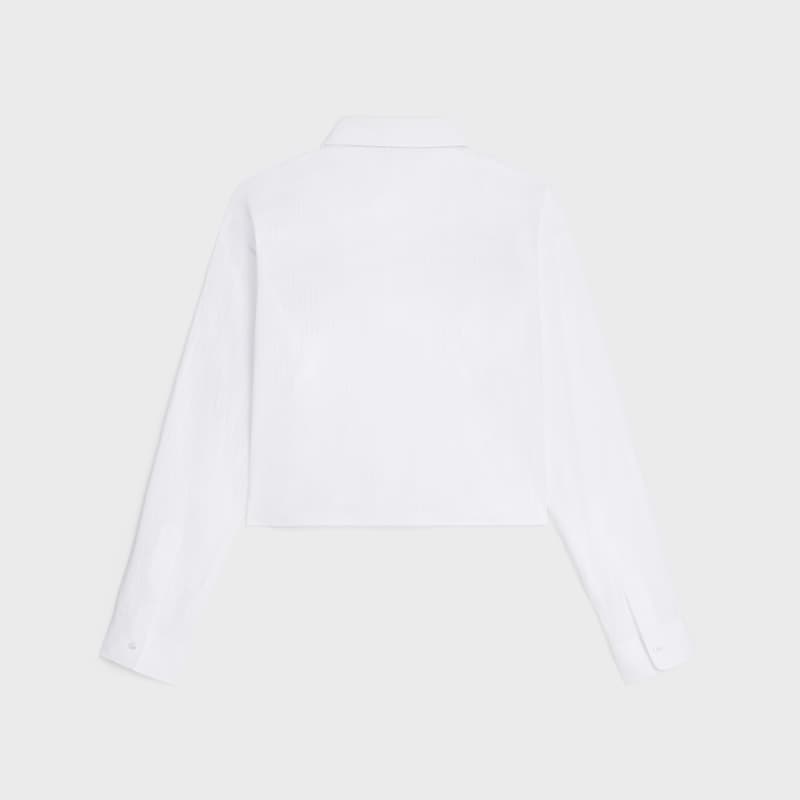 cropped shirt in striped cotton