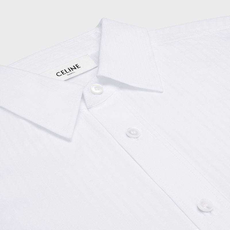 cropped shirt in striped cotton