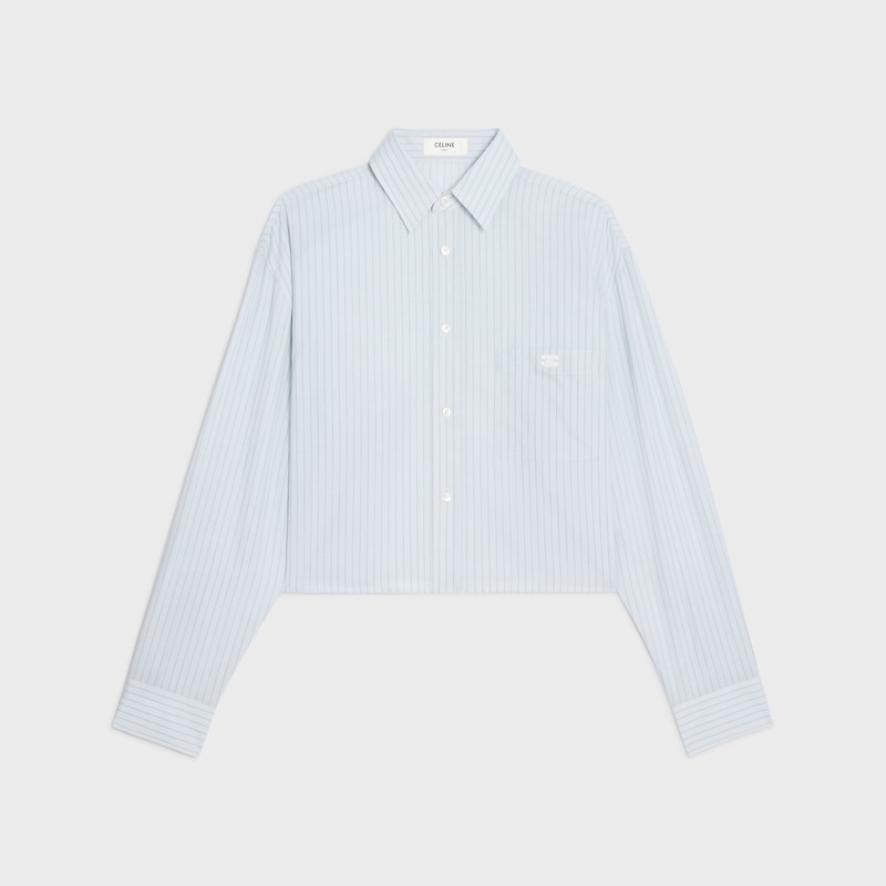 cropped shirt in cotton chambray