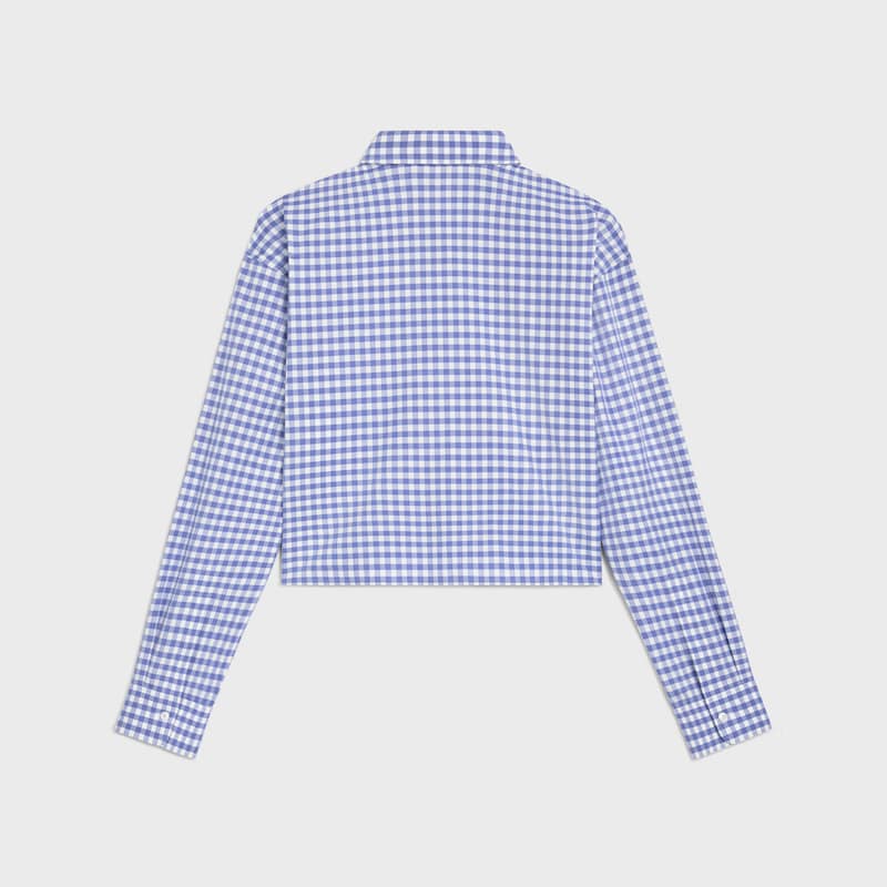 cropped shirt in vichy cotton