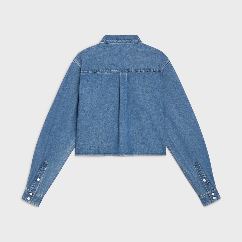 cropped shirt in union ocean wash denim