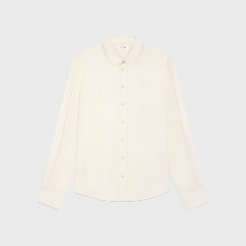 mia shirt in silk crecircpe and acetate
