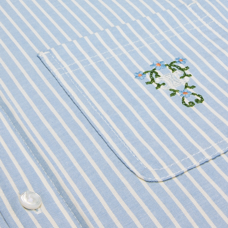 cropped shirt in hickory striped cotton