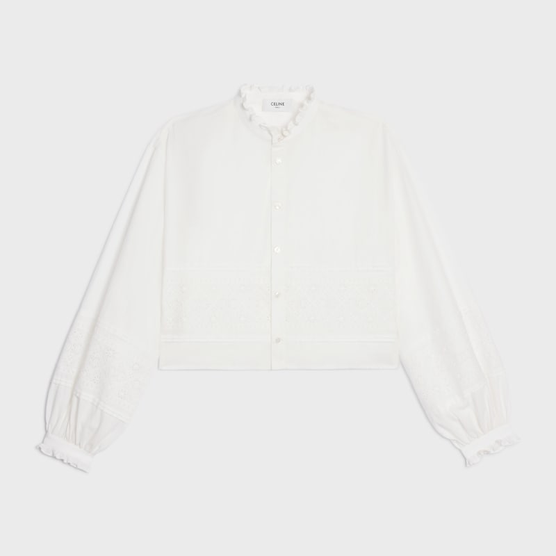 embroidered shirt in linen cotton cloth